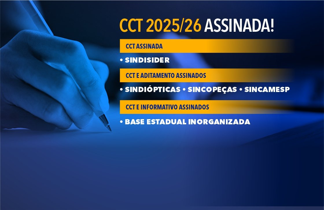 Confira as Convenções Coletivas (CCT's) e os Aditamentos 2025/2026 assinados
