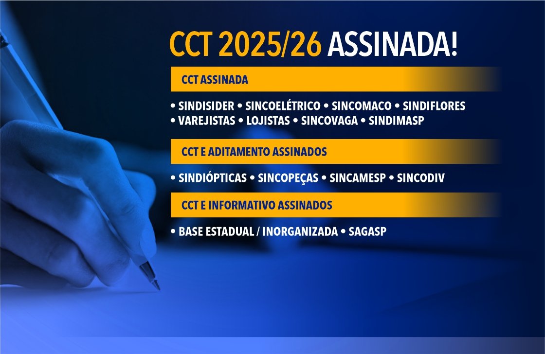 Confira as Convenções Coletivas (CCT's) e os Aditamentos 2025/2026 assinados